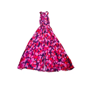 Abel the Label Charlotte Floral Halter Maxi Dress Pink Red Boho | M thumbnail 2