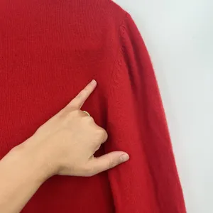 Women's Red Sweater Bianco & Blu Merino Wool Blend Christmas Bright Italy Relax thumbnail 8