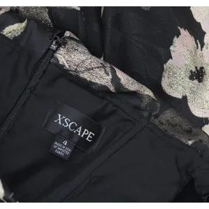 XSCAPE Womens Metallic Jacquard Off-The-Shoulder Gown 6941X Black Rose Multi 4 thumbnail 5