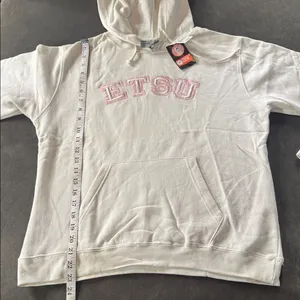 Women’s White Embroidered ‘ETSU’ Hoodie East Tennessee State University Size M thumbnail 6