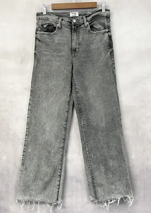 Kensie Jeans The Kaya High Rise Wide Leg Womens 8‎ Raw Hem Grunge Street Urban thumbnail 1