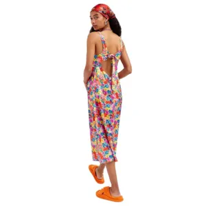 For Love & Lemons $252 Merrill Midi Slip Dress V‎ Neck Keyhole Cutout Tie Back S thumbnail 3