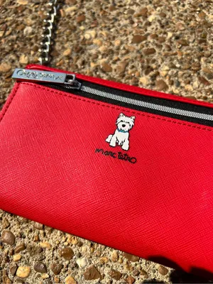 Westie West Highland Terrier Cross Body Purse Marc Tetro Red Wallet on Chain Dog thumbnail 4