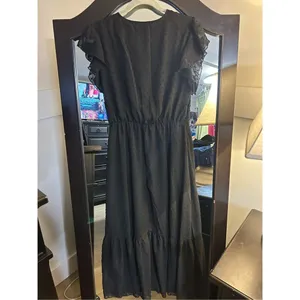 NEW Swiss Dot Wrap V Neck Cap Sleeve Midi Dress M NO BELT thumbnail 4