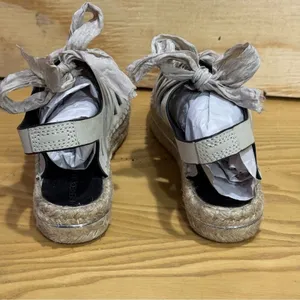 Rebecca Minkoff Gemma Ribbon Lace-Up Leather Espadrille Sandals Sand Womens 5 thumbnail 5