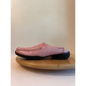 Valencia Y2K Vintage Pink Genuine Leather Square Toe Slide On Mule Loafer Size 8 thumbnail 8