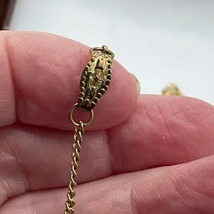 Vintage Ronte of Hollywood simulated Emerald pendant necklace goldtone metal thumbnail 4