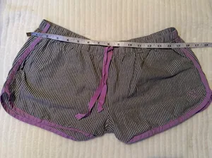 Victoria's Secret Striped Pajama Shorts Purple Gray Size S Small thumbnail 4