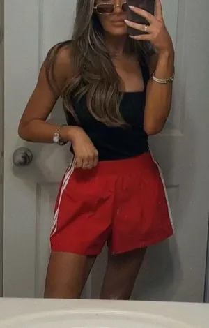 Red track shorts thumbnail 1