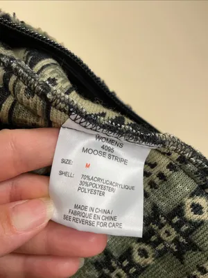 Woolrich Women’s Sherpa Faux Fur Moose Stripe Green Black Tan Zip-Up Vest thumbnail 8