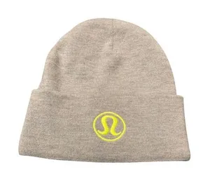 Lululemon Warm Revelation Beanie Hat Grey Neon Yellow Logo Merino‎ Wool Winter thumbnail 1
