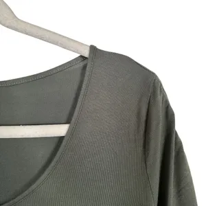The Nines by Hatch Women Sz M Elbow Sleeve Scoop Neck Shirred Maternity T-Shirt thumbnail 4