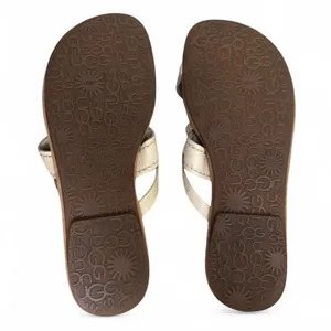 UGG Flip Flop Womens 10Beige Mireya Open Toe Slip On Casual Sandal Flats Leather thumbnail 11