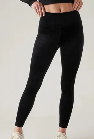 Athleta Black Velvet Elation Ultra‎ High Rise Tights Leggings Sz XS thumbnail 1