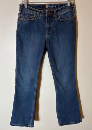 Carhartt Relaxed Fit Blue Denim Bootcut Jeans Size‎ 4 Short thumbnail 1