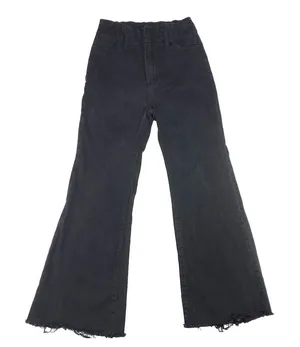 VICI Los Angeles Ultra High Waist Flare Leg Frayed Hem Black‎ Jeans Size Large thumbnail 1