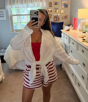 Aerie White Linen Long Sleeve thumbnail 1