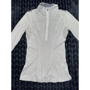 Lululemon Women's Define Pullover Jacket White 1/2 Zip Thumbhole Luon Sz 6 thumbnail 2