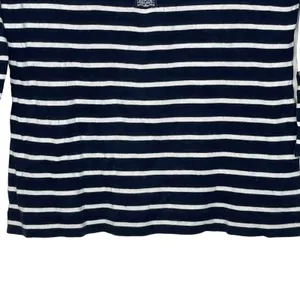 LRL Lauren Jeans Co. Striped Henley‎ Top Women Medium 3/4 Sleeve Front Button thumbnail 4