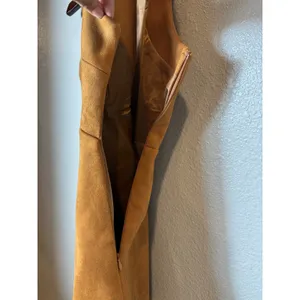 NWT COMMENSE Suede V-Neck Sleeveless Mini Dress Light Brown XS thumbnail 8