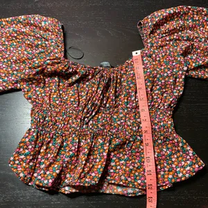 Zara Multicolor Floral Smocked Blouse thumbnail 4