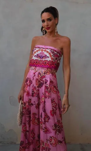 jumpsuit romper wide leg sleeveless boho floral summer vacation casual thumbnail 2