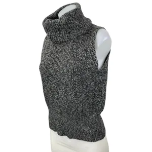 Theory 100% Cashmere Women's Gray Turtleneck Sleeveless Tank Vest Sweater Top S thumbnail 2