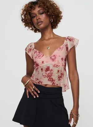 Pink Floral Top thumbnail 1