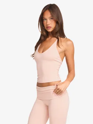 CSB Halter Tie Tank in the color blush thumbnail 3