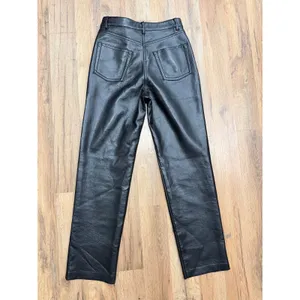Wilfred Women's Size 0 Black Faux Leather High Rise Straight Leg Pants thumbnail 4