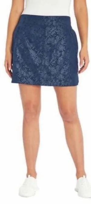ORVIS Travel Skort Large Shattered‎ Glass Embossed print Blue Pull-On Athletic thumbnail 1