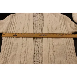 Hooked Up NWT Small White Cable Knit Open Front Cardigan Soft Cozy Layering thumbnail 6