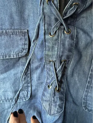 NWT’s Bandolino XL Denim Shirt with Lace-Up Front thumbnail 12