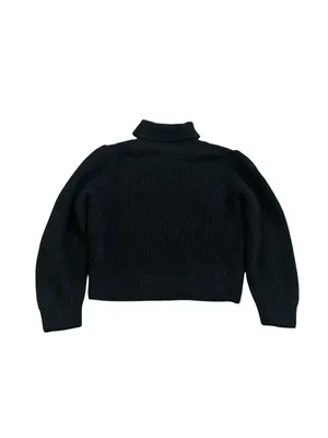 J.Crew Puff Sleeve Alpaca Merino Wool Turtleneck Sweater Black Fall Capsule thumbnail 7