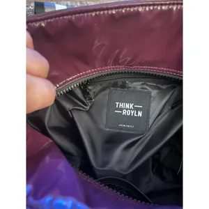 THINK ROYLN RARE NWOT $188 Purple Patent Wingman Puffer Large Tote Bag‎ thumbnail 7