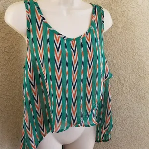 Toska sheer sleeveless flowy tank blouse sz Large thumbnail 3