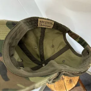 KBETHOS Vintage Camo Distressed Baseball Cap Hat Green Brown Black 100% Cotton thumbnail 8
