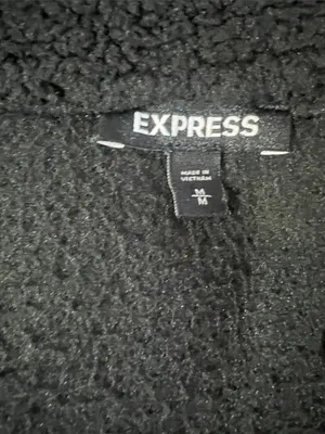 Express Black Teddy Sherpa Zip Jacket thumbnail 2