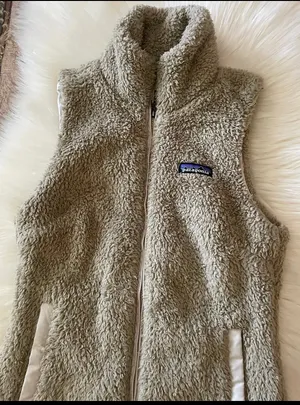 Patagonia Vest Women’s Tan Los Gatos Sherpa Fleece Pockets Full Zip thumbnail 5