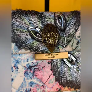 KURT GEIGER LONDONMini Fabric Kensington Bag Crossbody Peacock Bird Purse Gold thumbnail 4