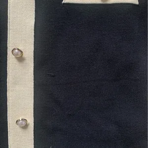Cider Black Knit Dress with Notched Collar M thumbnail 5