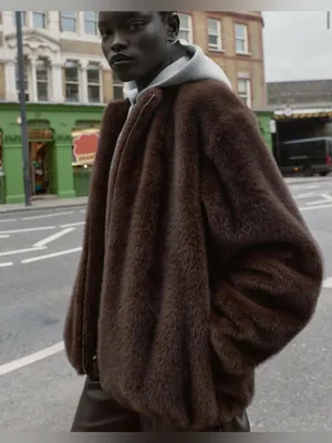 Zara fur bomber‎ jacket thumbnail 2
