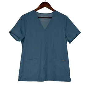 FIGS Casma Scrub Top FW1100 Blue V-Neck 3 Pocket Medical Uniform PO 1299 Sz M thumbnail 1