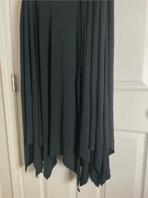 Free People Black Asymmetrical Handkerchief Hem Maxi Skirt Size 14 thumbnail 3