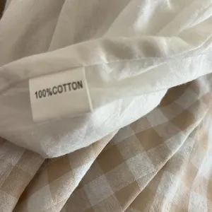Petal & Pup‎ Beige Cut Out Gingham Dress 100% Cotton Mini Puff Sleeves Size 4 thumbnail 10