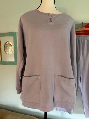 Vintage Anthony Richards Lavender SweatSuit Pants Top Size LP L Large Petite thumbnail 2