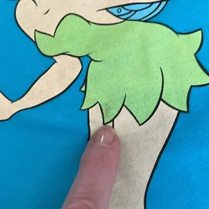 Disney Tinkerbell “flirt” size 4X short sleeve cropped turquoise tshirt EUC thumbnail 6