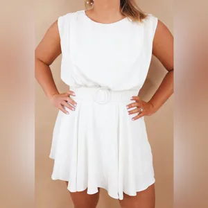 White flowy mini dress Size M thumbnail 3