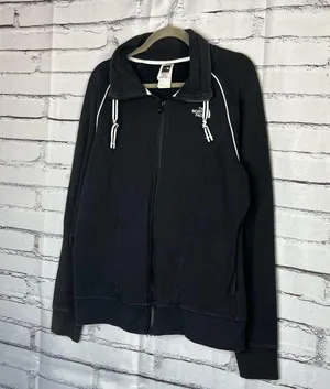 The North Face Women’s XL Fleece Softshell Full-Zip Pullover Jacket Black White thumbnail 8