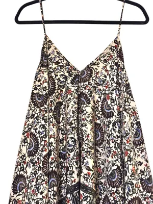 poetry ❤️❤️ Cream & Brown Multi Floral Sleeveless Boho Harem Jumpsuit Sz OS thumbnail 2